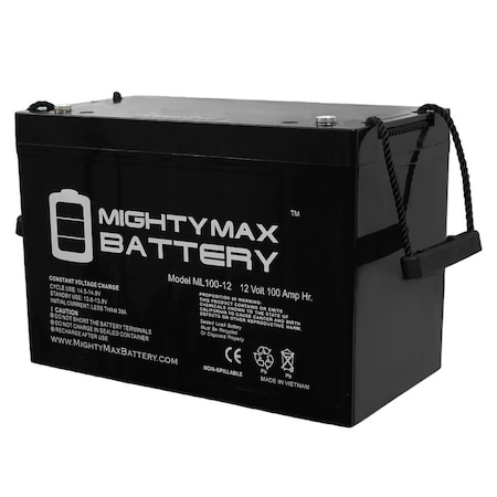 MIGHTY MAX BATTERY 12V 100Ah SLA AGM Battery for SUVPR XT-GP600 Solar Power System ML100-13252